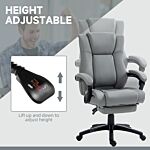 Vinsetto Pu Leather Office Chair, Swivel Computer Chair With Footrest, Wheels, Adjustable Height, Grey
