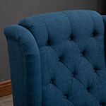 Homcom Wingback Accent Chair, Retro Upholstered Button Tufted Occasional Chair For Living Room And Bedroom, Blue