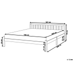 Double Bed Frame Blue Pine Wood 180 X 200 Cm Super King Size Slatted Beliani