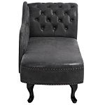 Chaise Lounge Grey Right Hand Faux Suede Buttoned Beliani