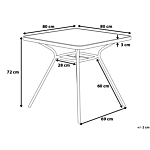 Outdoor Dining Table Black Steel 80 X 80 Cm Modern Garden Beliani