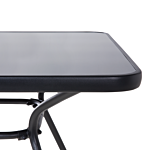 Outdoor Dining Table Black Steel 80 X 80 Cm Modern Garden Beliani