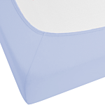 Fitted Sheet Blue Cotton 140 X 200 Cm Elastic Edging Solid Pattern Classic Style For Bedroom Beliani