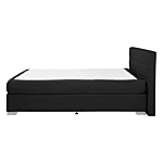 Eu Double Size Divan Bed Black Fabric Upholstered 4ft6 Frame With Tufted Headboard And Pocket Spring Mattress Beliani