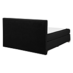 Eu Double Size Divan Bed Black Fabric Upholstered 4ft6 Frame With Tufted Headboard And Pocket Spring Mattress Beliani