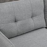 Homcom 2 Seater Sofas For Living Room, Fabric Couch, Button Tufted Love Seat With Cushions, Grey