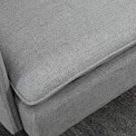 Homcom 2 Seater Sofas For Living Room, Fabric Couch, Button Tufted Love Seat With Cushions, Grey