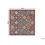 Area Rug Mulitcolour Wool 200 X 200 Cm Thick Dense Pile Oriental Pattern Kilim Beliani