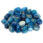 Runes Stone Set In Pouch - Blue Onyx