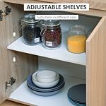 Homcom Kitchen Storage Trolley Cart Cupboard Rolling Island Shelves Cabinet With Door And Drawer Locking Wheels