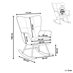 Rocking Chair Dark Green Polyester Fabric Upholstery Wooden Legs Skates Modern Biscuit Tufting Beliani