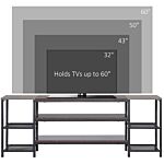 Homcom Tv Unit Cabinet For Tvs Up To 65 Inches, Industrial Tv Stand With Storage Shelves For Living Room, Brown And Grey