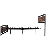 Homcom Full Bed Frame With Headboard & Footboard, Strong Slat Support Twin Size Metal Bed W/ Underbed Storage Space, No Box Spring Needed