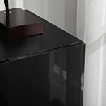 Homcom Freestanding Storage Cabinet For Bedroom, Wooden Sideboard, High Gloss Storage Cupboard With Adjustable Shelves, Black