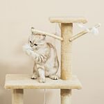 Pawhut Cat Tree House, 131h Cm-beige