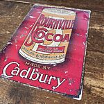 Vintage Metal Sign - Retro Advertising Cadbury Bournville Cocoa