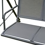 Outsunny 3 Seater Swing Chair Garden Swing Seat Outdoor Hammock W/ Canopy Steel Frame - Grey