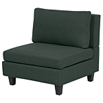 Modular Sofa Dark Green Fabric Upholstered 3 Seater Cushioned Backrest Modern Living Room Couch Beliani