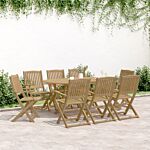Vidaxl Folding Garden Chairs 8 Pcs 54.5x58x90 Cm Solid Wood Acacia