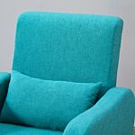 Homcom Accent Chair, Linen-touch Armchair, Upholstered Leisure Lounge Sofa, Club Chair With Wooden Frame, Teal