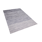 Rug Grey Wool And Polyester 140 X 200 Cm Hand Woven Modern Design Beliani