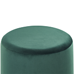 Footstool Dark Green Velvet Round Dressing Pouffe Glam Stool With Gold Beliani