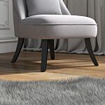 Homcom Fabric Single Sofa Dining Chair Tub Chair Upholstered W/ Pillow Solid Wood Leg Home Living Room Furniture Set Of 2 Grey