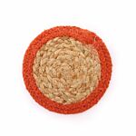 Natural Coaster - Jute & Cotton 10cm (set Of 6) Mixed Colours In Basket