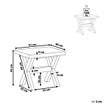 Outdoor Garden Stool White Fibre Cement Seat Light Acacia Wood Base Modern Patio Footstool Beliani