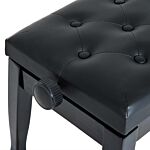 Homcom Pu Leather Upholstered Piano Stool, Height Adjustable Makeup Stool Bench Dressing Table Seat, Black