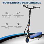 Homcom Foldable Electric Scooter, With Led Headlight, For Ages 7-14 Years - Blue