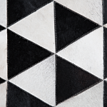 Rug Black And White Leather 140 X 200 Cm Handcrafted Modern Beliani