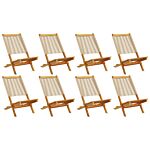 Vidaxl Folding Garden Chairs 8 Pcs Beige Solid Wood Acacia