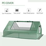 Outsunny Mini Greenhouse, Portable Garden Small Greenhouse With Zipped Windows And Door, 180 X 140 X 80cm, Dark Green