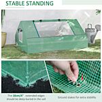 Outsunny Mini Greenhouse, Portable Garden Small Greenhouse With Zipped Windows And Door, 180 X 140 X 80cm, Dark Green