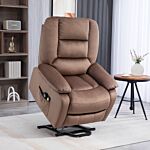 Homcom Electric Riser And Recliner Chair With Vibration Massage, Heat, Side Pocket, Brown