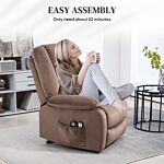Homcom Electric Riser And Recliner Chair With Vibration Massage, Heat, Side Pocket, Brown