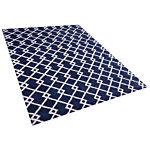 Area Rug Blue Fabric 160 X 230 Cm Geometric Rectangular Modern Beliani