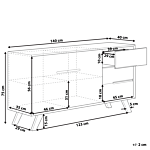 Sideboard White Light Wood 3 Drawers 2 Cabinets Modern Design Scandinavian Beliani