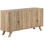 Sideboard White Light Wood 3 Drawers 2 Cabinets Modern Design Scandinavian Beliani