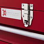 Durhand Lockable Metal Tool Box, 2 Drawer Tool Chest With Latches, Handle, Ball Bearing Runners, Red