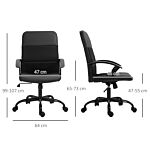 Vinsetto Pvc Leather & Mesh Panel Blend Office Chair Swivel Seat W/ Padding Ergonomic Desk Adjustable Height Tilt 5 Wheels Stylish Black