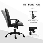 Vinsetto Pvc Leather & Mesh Panel Blend Office Chair Swivel Seat W/ Padding Ergonomic Desk Adjustable Height Tilt 5 Wheels Stylish Black