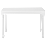 Dining Table White Rubberwood 120 X 75 Cm Rectangular Vintage Beliani