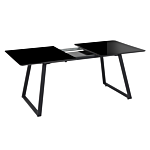 Extending Dining Table Black Metal Legs 150/180 X 90 Cm Traditional Mechanism Modern Design Beliani