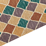 Area Rug Mulitcolour Wool 160 X 230 Cm Flat Weave Hand Tufted Geometric Pattern Beliani