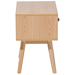 Bedside Table Nightstand Light Wood With Grey 1 Drawer Manufactured Wood Scandinavian Design Beliani