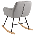 Rocking Chair Grey Velvet Metal Legs Wooden Skates Modern Beliani