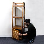 Recycled Teak-wood Open Shelf Display