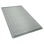 Outdoor Rug Green Synthetic 90 X 150 Cm Diamond Geometric Pattern Eco Friendly Modern Minimalistic Beliani